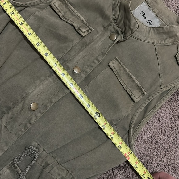 Per Se Vest-XS-Olive Green-Military Vibes-ZipUp/Snaps-Pockets-Adj Waist-Pockets - Picture 14 of 16